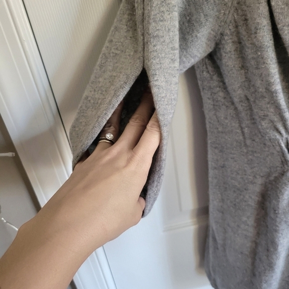 Anthropologie Moth gray zip up cinched waist lightweight sweater small - Picture 6 of 16